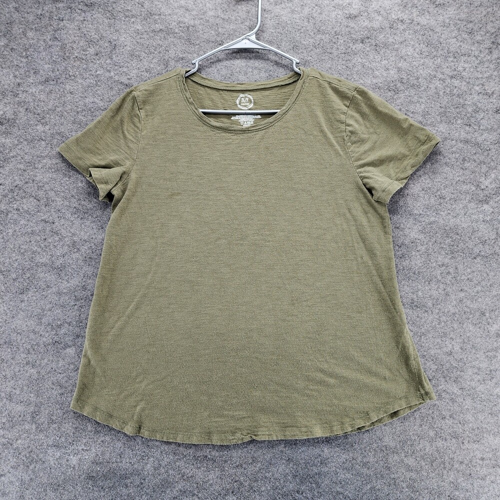 24/7 Maurices Shirt Womens Large Green Short Sleeve
